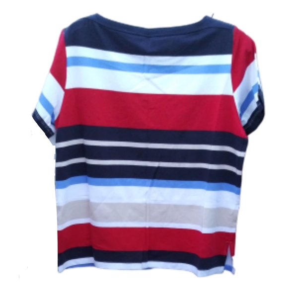 Alfred Dunner Lady Liberty Stripe Tee Sz MP - Picture 4 of 8